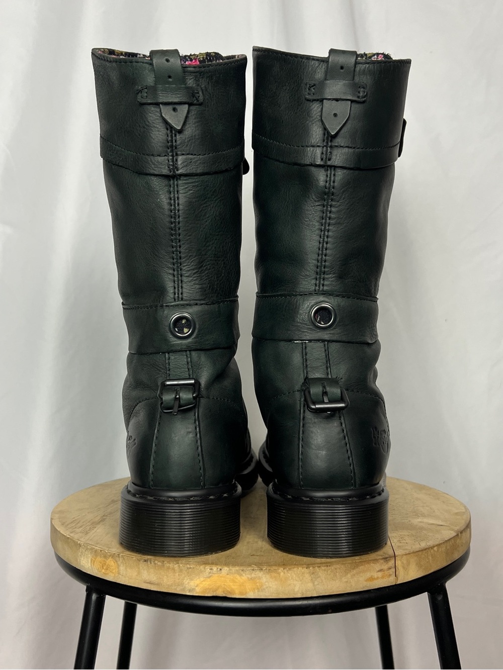 RARE Dr. Martens Triumph 1914 Dark Green Floral Fold Over Boots - Picture 4 of 9